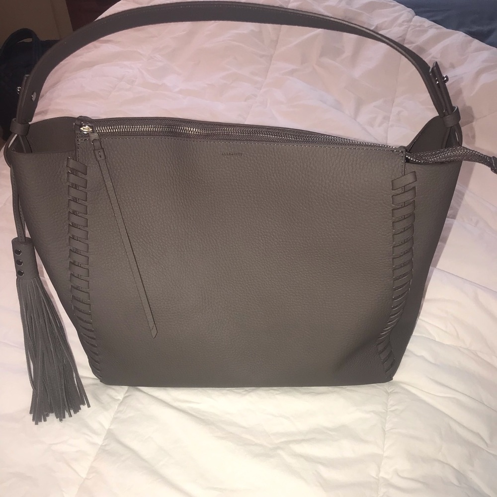 Allsaints Kepi East West Tote in Grey NWT